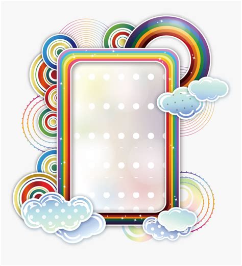 Borders And Frames Rainbow Cloud Clip Text Rainbow Border Frame