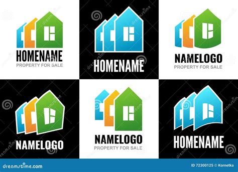 Set Logos House Stock Vector Illustration Of Color Minimal 72300125