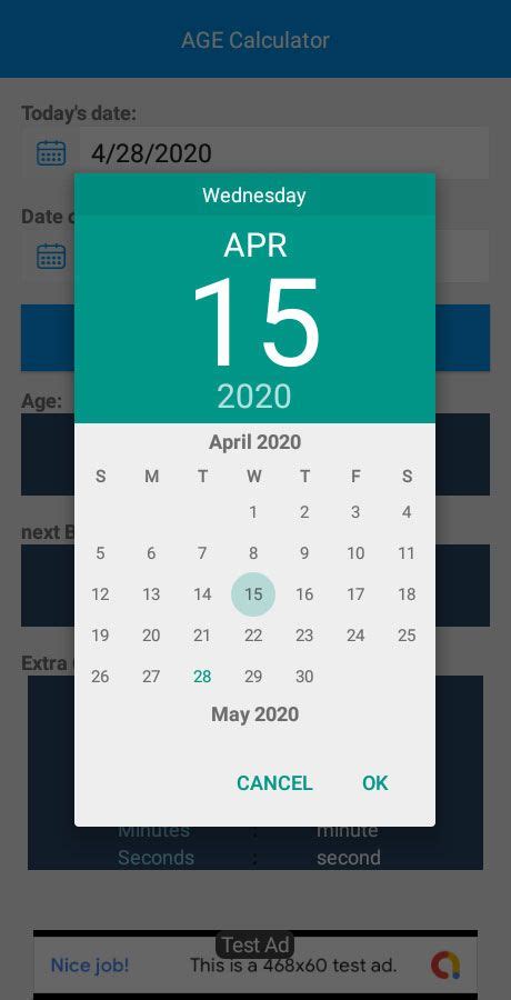 Age Calculator Android Source Cod By Vmcodes Codester