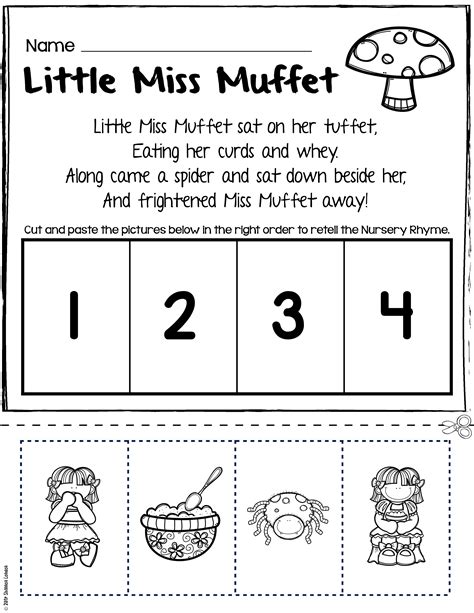 Nursery Rhymes Worksheets for Story Retelling Practice