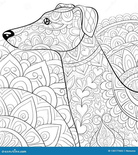 Adult Coloring Bookpage A Cute Dog Image For Relaxing Activityzen Art