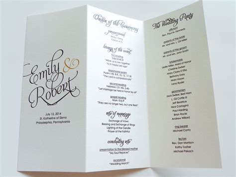 scripted pearl shimmer trifold wedding programs wedding
