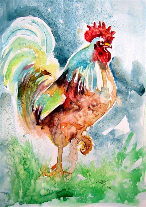 Rooster In The Yard V Painting By Kovacs Anna Brigitta Saatchi Art