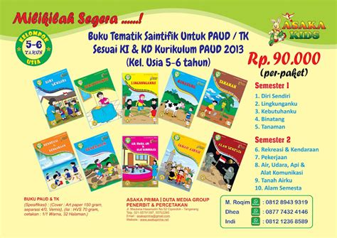 Buku Paket Pembelajaran Tematik/Tema Kurikulum 2013 PAUD ~ Buku PAUD