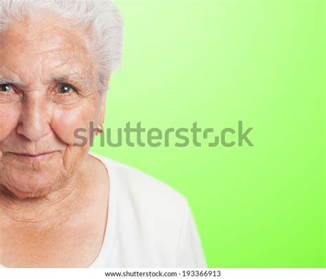 Portrait Adorable Old Woman Face Closeup Stock Photo 193366913