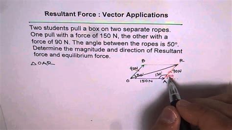 Resultant Vector Force And Equilibrium Students Pulls Box Two Ropes