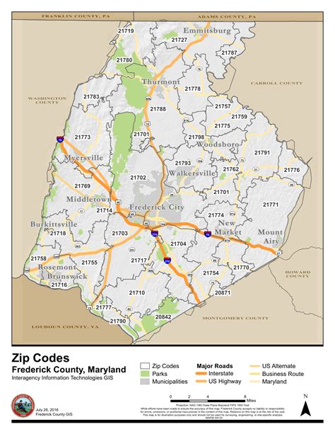 Frederick Md Zip Codes Map