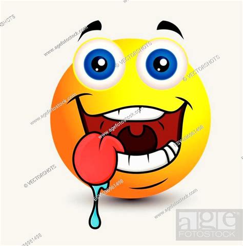 Drooling Emoticon Character Face Expression Vector Illustration Stock Vector Vector And Low