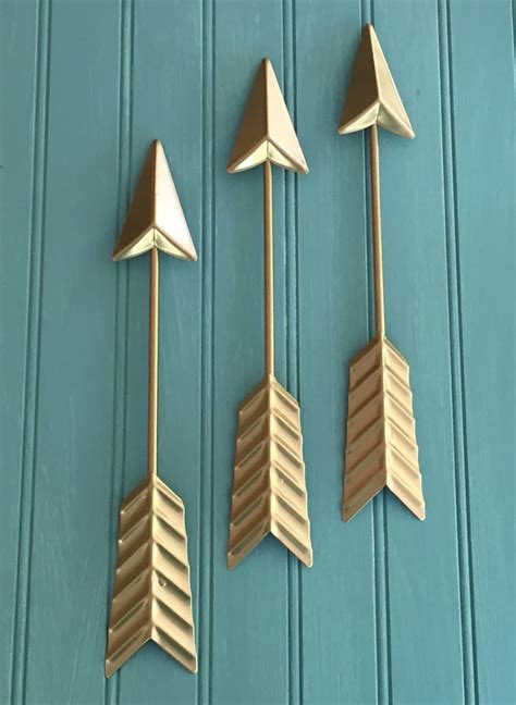 Gold Wall Arrow Set Of 3 Arrow Wall Decoration Arrow Decor