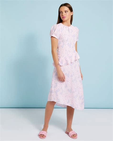 Dunnes Stores Print Savida Ruffle Front Midi Dress