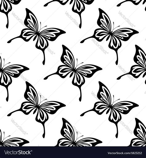 Repeat Seamless Pattern Butterflies Royalty Free Vector