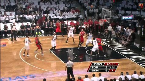 But he was careless with his shots in transition at times, letting jeff green track him easily for a block. NBA, playoff 2014, Raptors vs. Nets, Round 1, Game 6, Move ...