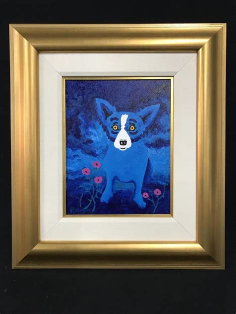 Sold Price Signed Original George Rodrigue Blue Dog Painting