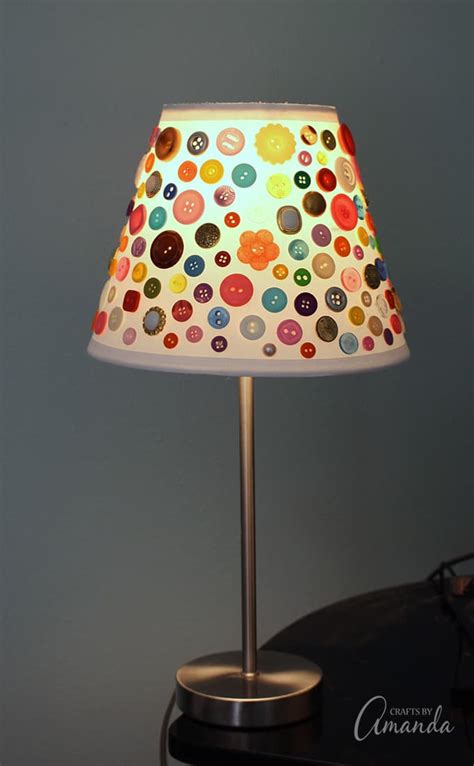 Button Lamp Shade A Great Home Decor Adult Craft Bursting With Color