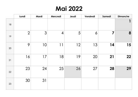 Calendrier Mai 2022 Calendriersu