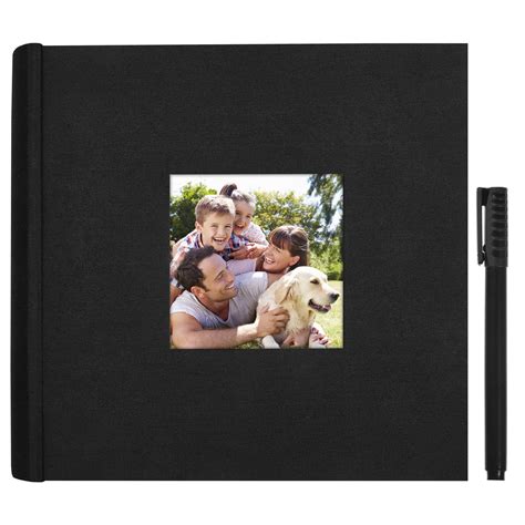 Black Photo Album Holds 200 Photos Fits 4x6 Photos Pen Included