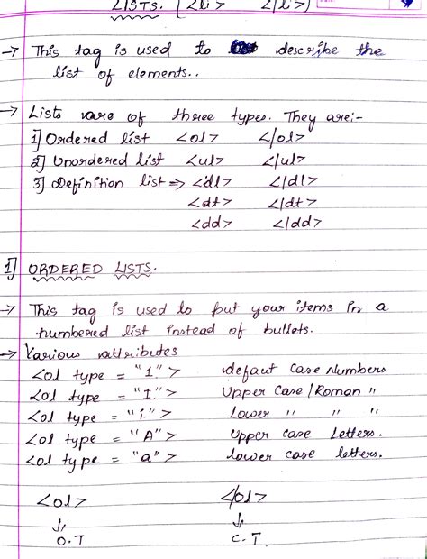 SOLUTION: Types of lists in html - Studypool