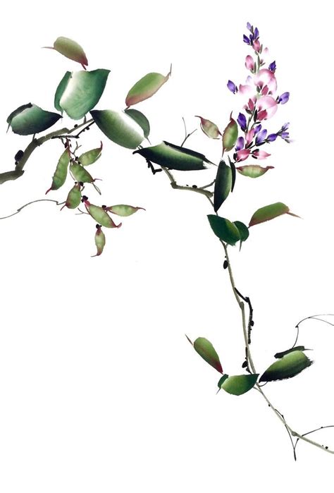 Chinese Painting Sweet Pea Painting in 2021 | Chinese painting, Floral painting, Figurative art