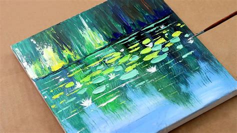 Water Lilies Abstract Painting Beginner Acrylic Painting Palette