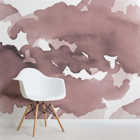 Dusky Pink Abstract Watercolour Wallpaper Mural Hovia Uk Watercolor