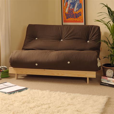 Chocolate Cream 4ft 2 Seater Luxury Wooden Futon