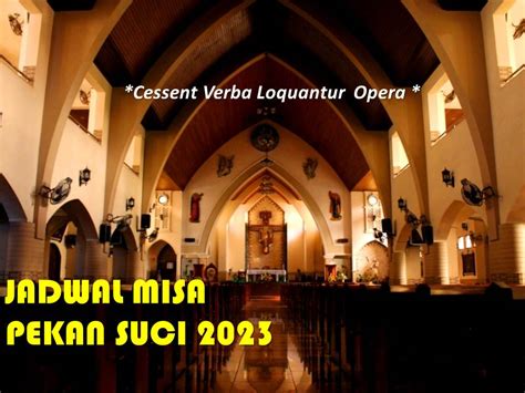 Jadwal Misa Perayaan Ekaristi Pekan Suci Tahun 2023 Paroki Santo Antonius Dari Padua Medan