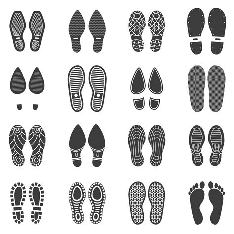Shoes Footprint Icons 483882 Vector Art At Vecteezy