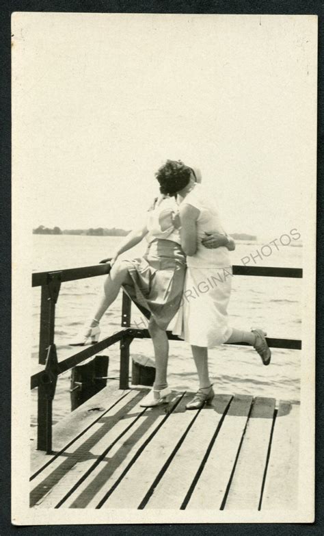 Two Women Kissing Romantic Kiss 1940s Photo Gay Lesbian Interest Int