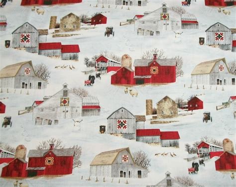 Christmas Fabric Winter Fabric Quilt Barn Fabric By The Yard Country Fabric Quilting Sewing