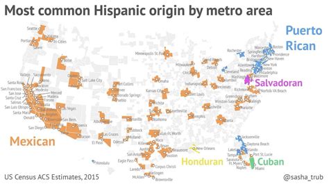 Most Common Hispanic Origin By Metro Area Maps On The Web