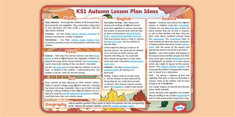 Autumn Lesson Plan Ideas Ks1 Teacher Made Twinkl