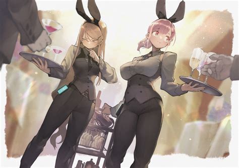 original characters bunny girl hyocoro waitress anime anime girls bunny ears 2522x1772