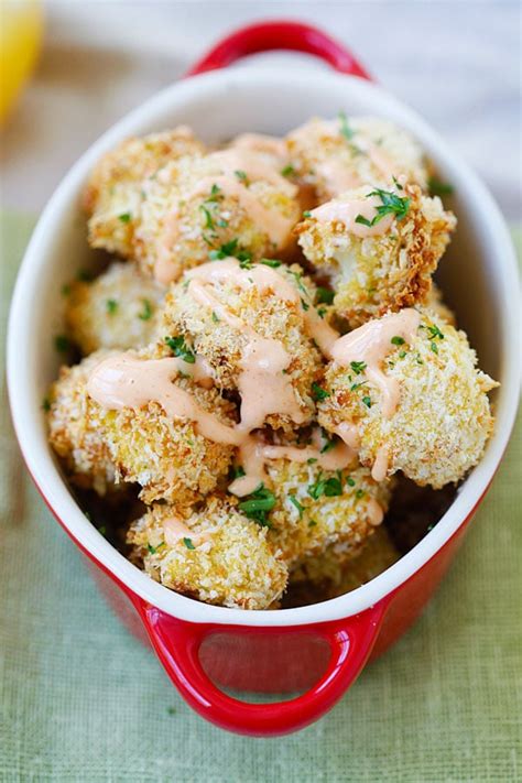 Spread cauliflower onto two large baking sheets and roast at 375° until tender and lightly golden, 40 to 45 in a large bowl, pour sauce over cauliflower and stir to combine. Parmesan Baked Cauliflower - Rasa Malaysia