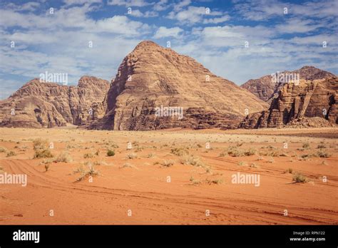 Desert In Wadi Rum Valley Also Called Valley Of The Moon In Jordan