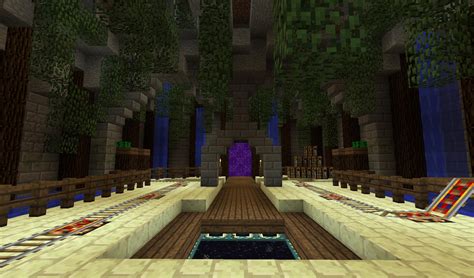 In this room, the wide and roomy space is an element in the freedom of the room design. Dual Portal Room in Survival : Minecraft