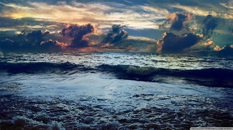 Ocean Wave Under Grey Sky Digital Wallpaper Coast Hd Wallpaper
