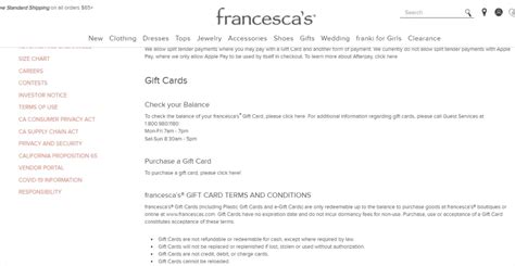 does francesca s accept t cards or e t cards — knoji