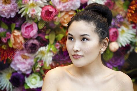 Asian Beauty Face Closeup Portrait With Clean And Fresh Elegant Lady