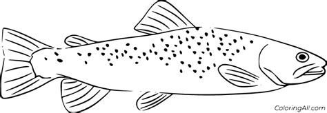 30 free printable Trout coloring pages in vector format, easy to print