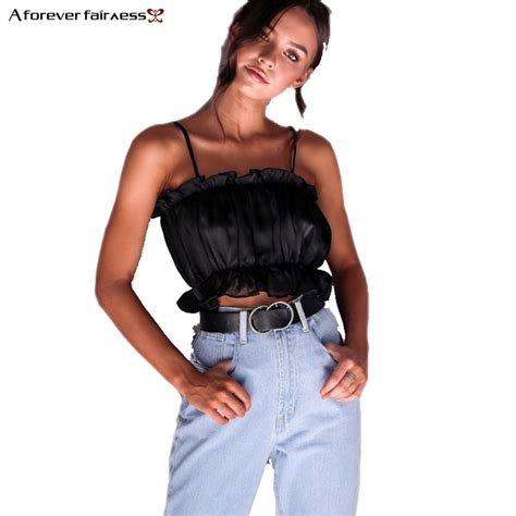 a forever 2018 summer sexy ruffle push up backless wrapped chest top ruched hem harness camisole
