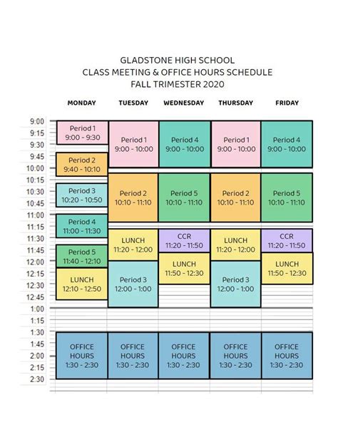 Bell Schedule Gladstone High School