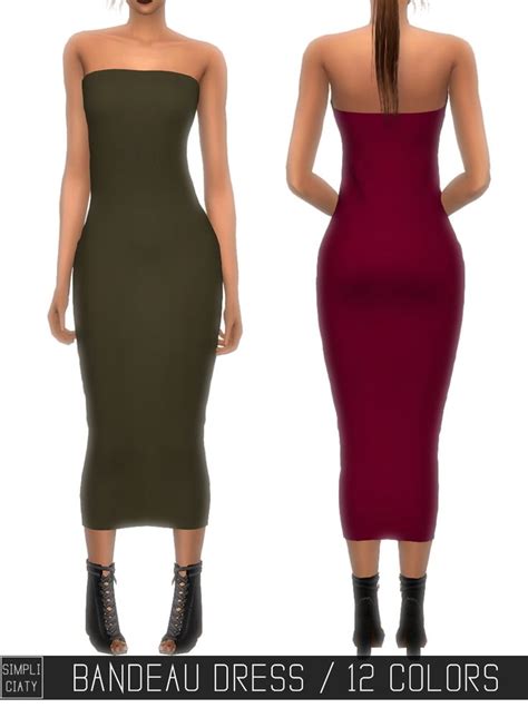 Bandeau Dress Sims 4 Dresses Sims Sims 4 Clothing