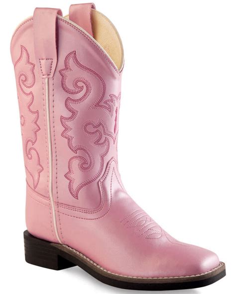 Old West Girls Pink Western Boots Square Toe Boot Barn