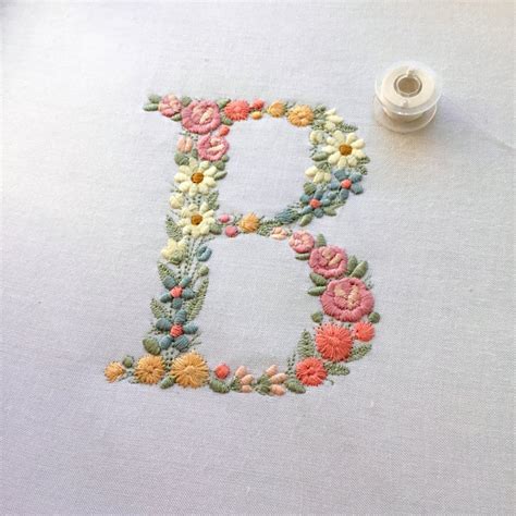Machine Embroidery Letter B Uppercase 10cm 4 Tall Etsy Hand
