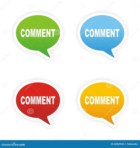 Comment Bubble Text Stickers Stock Illustration Illustration Of