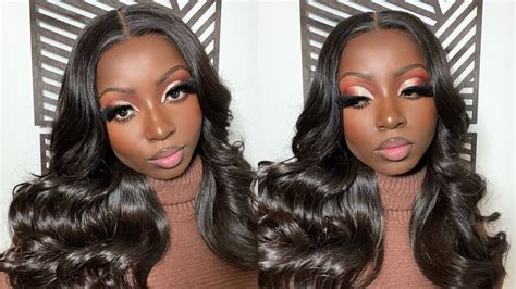 Fall Inspired Gold Cut Crease Makeup X Curls And Layers Wig Tutorial