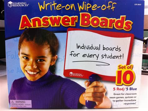 Msl Mathematics Resources Write On Wipe Off Answer Boards
