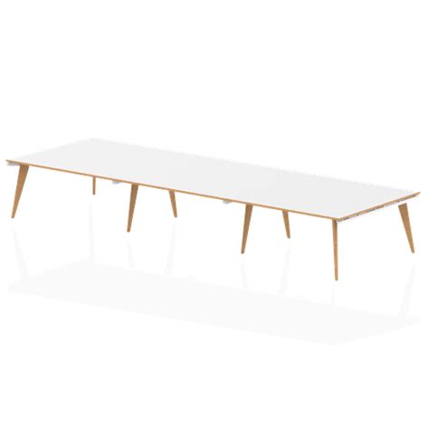 Oslo White Frame Wooden Leg Rectangular Boardroom Table 4800 White With