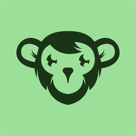 Monkey Head Logo Design Concept Vector Primate Head Logo Design