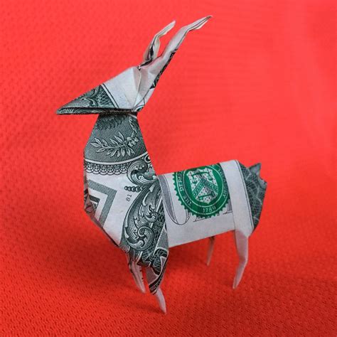Money Origami Deer Sculpture Mini Figurine Real One Dollar Etsy